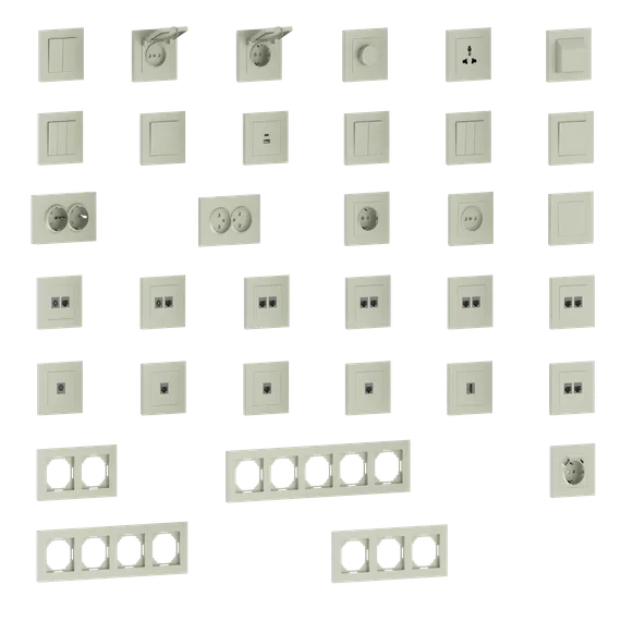 Накладка для розетки Schuko с зарядным устройством USB A+C,  со шторками 16A 250В,  шампань,  серия A07
