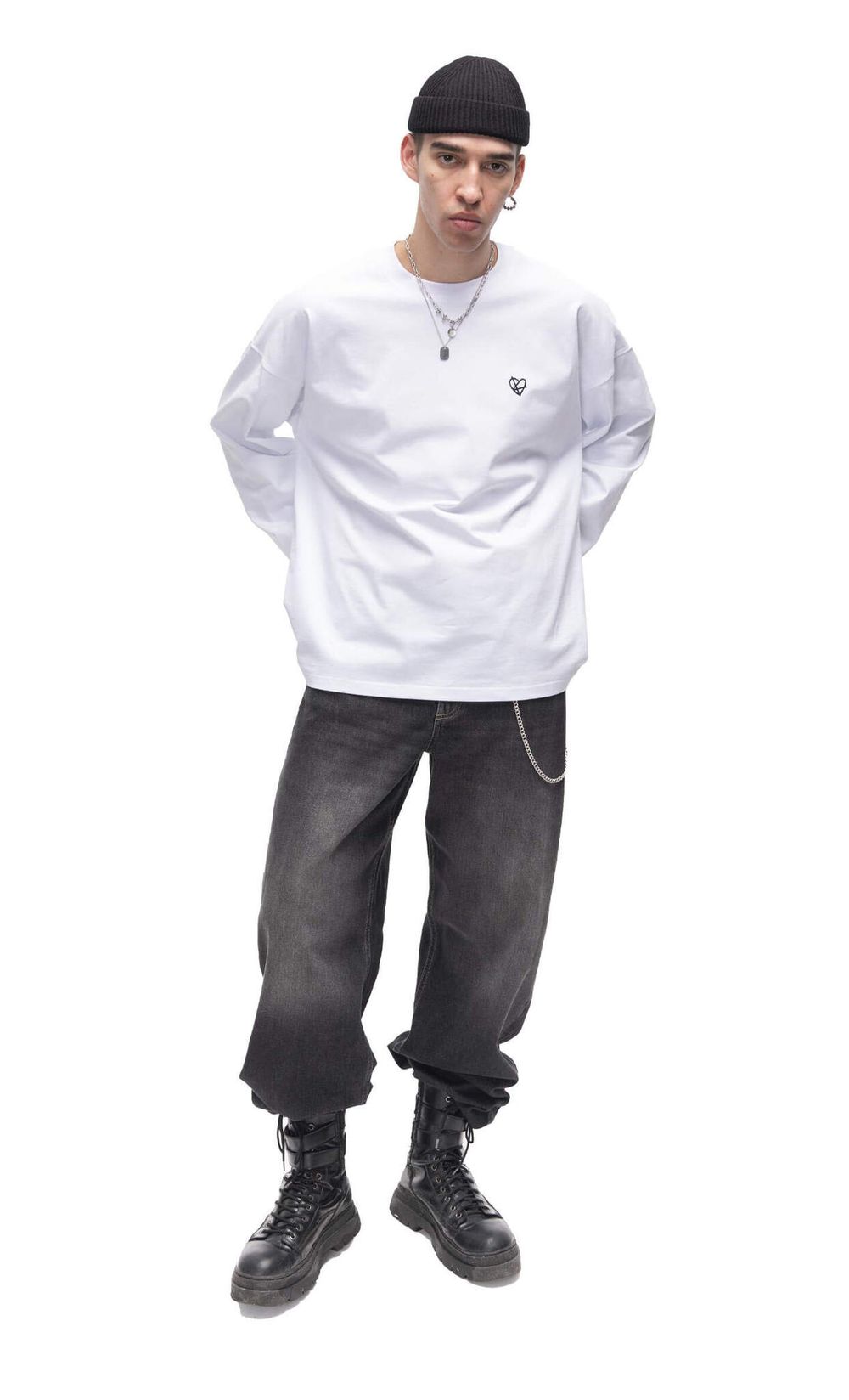 Джинсы Kraizy Stripes Широкие серые