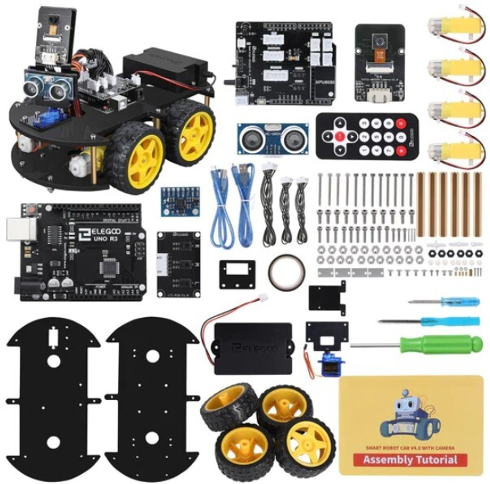 Электромеханический конструктор Elegoo UNO R3 Project Smart Robot Car Kit V 4.0 (С камерой)