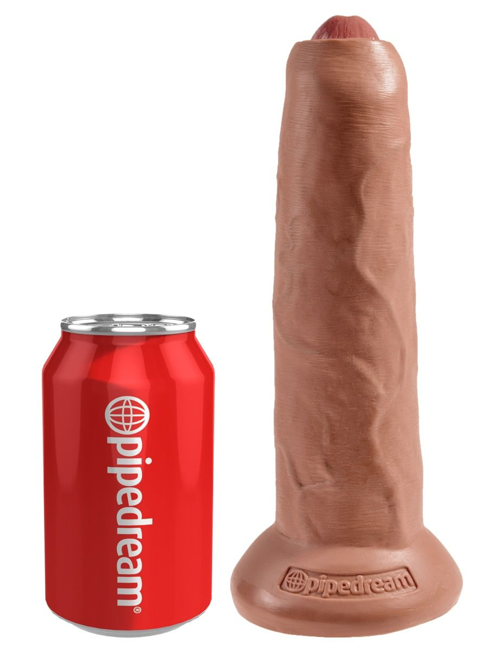 Кофейный необрезанный фаллоимитатор на присоске 9 Uncut Cock - 25,4 см. (Цвет: кофейный)