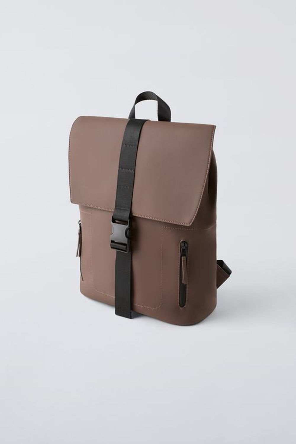 ZARA ПРОРЕЗИНЕННЫЙ РЮКЗАК, КОРИЧНЕВЫЙ