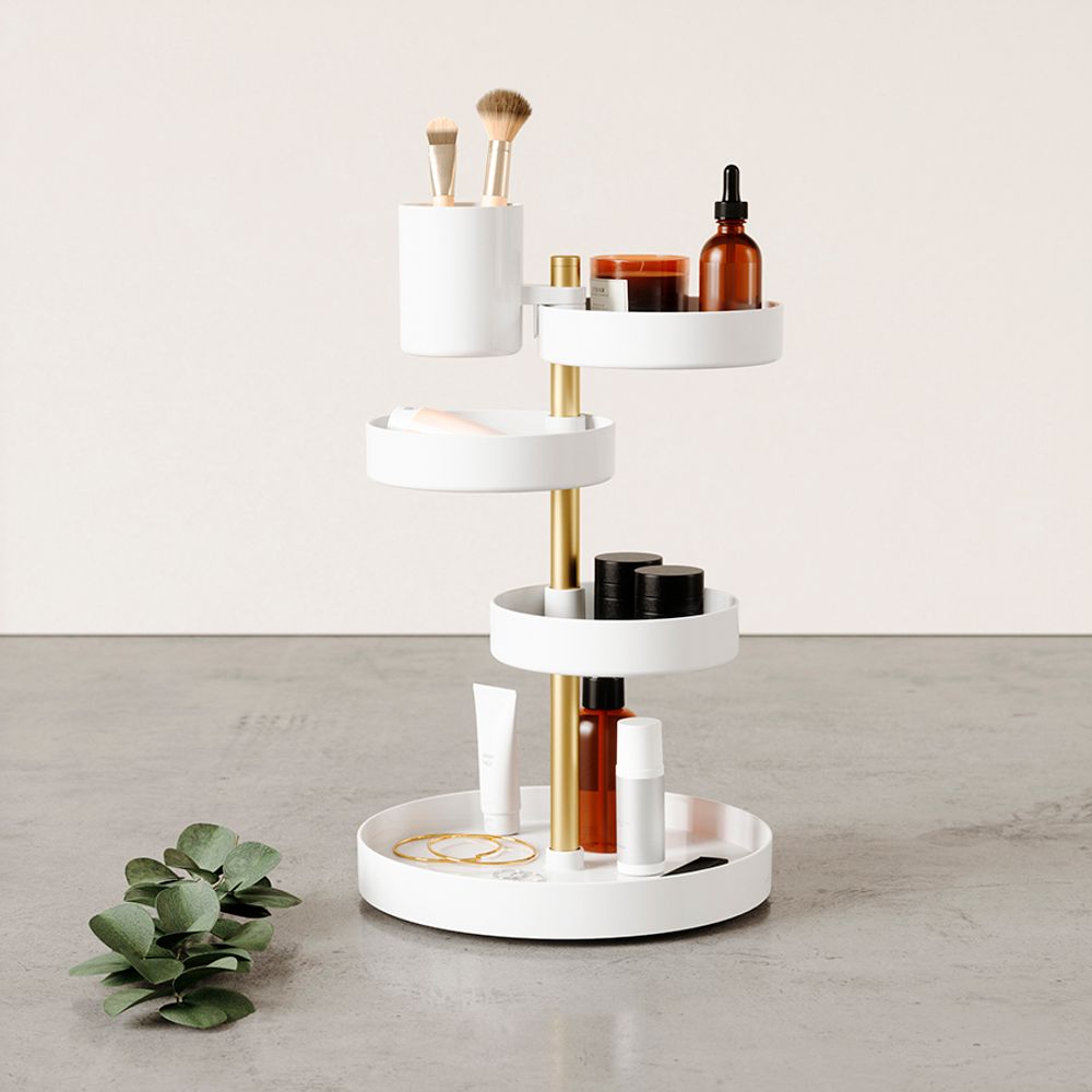 Органайзер настольный Pirouette, белый/латунь