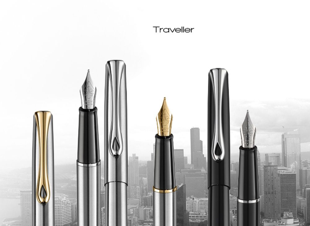 Перьевая ручка Diplomat Traveller stainless steel gold М (D10057461)