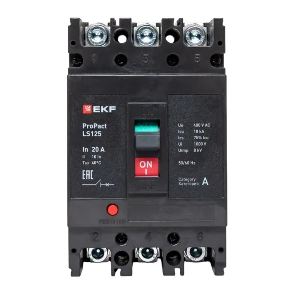 Автоматический выключатель в литом корпусе  EKF mccb-125-18-3-20-ls