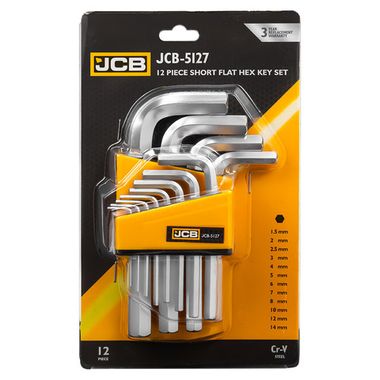Ключи Г-образные 6-гранные, набор 12пр. (1.5, 2, 2.5, 3-8, 10, 12, 14мм) JCB JCB-5127