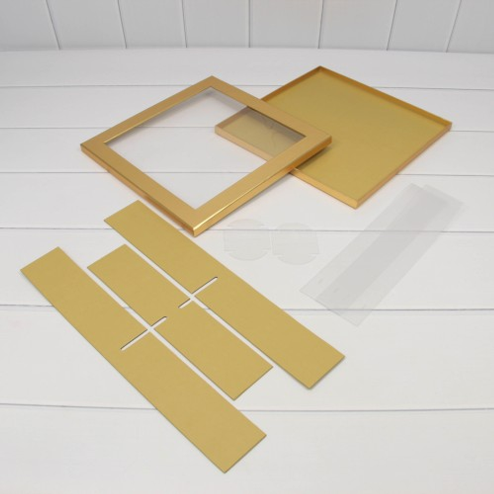 Коробка сборная 30х30х7 см (Золотой)