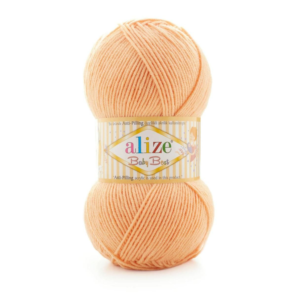 Беби бест (Baby best) пряжа Alize 10% бамбук 90%акрил 5х100г/240м 81 Персик