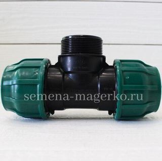 Тройник ПНД с наружной резьбой  50х2"х50