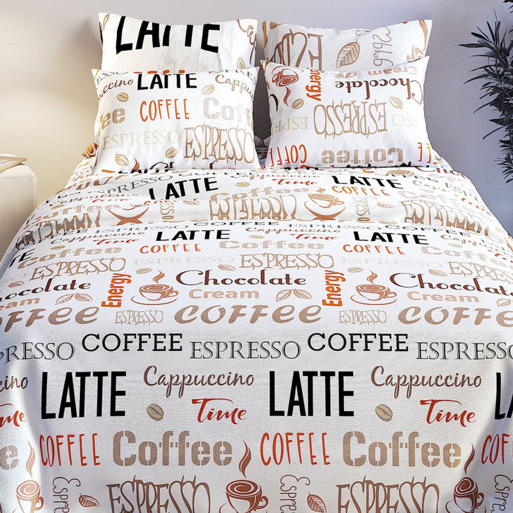 Комплект постельного белья "ВЛ. КОФЕ", бязь Премиум, 100% хлопок, Россия.