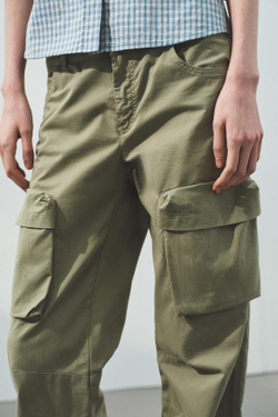 ZARA БРЮКИ КАРГО ПРЯМОГО КРОЯ, СВЕТЛЫЙ ХАКИ