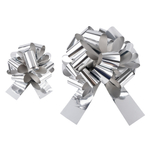 Бант-шар в серебряном цвете, металлик, 21 см/ 36 см