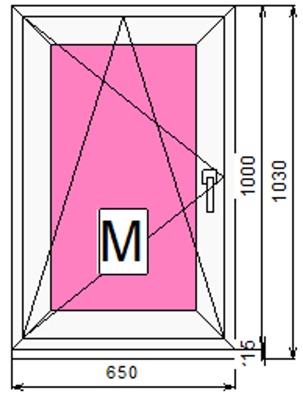 Пластиковое окно 1000 х 650 ТермА Эко + Москитная сетка