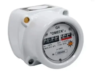 Счетчик газа бытовой механический ротационный, Омега РЛ G4, с поверкой в РФ, 2025 год