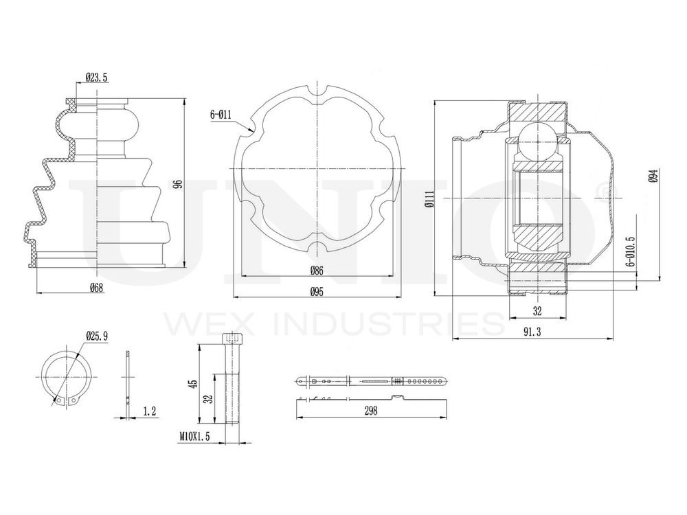 ШРУС внутренний UNIO CVJ-30007