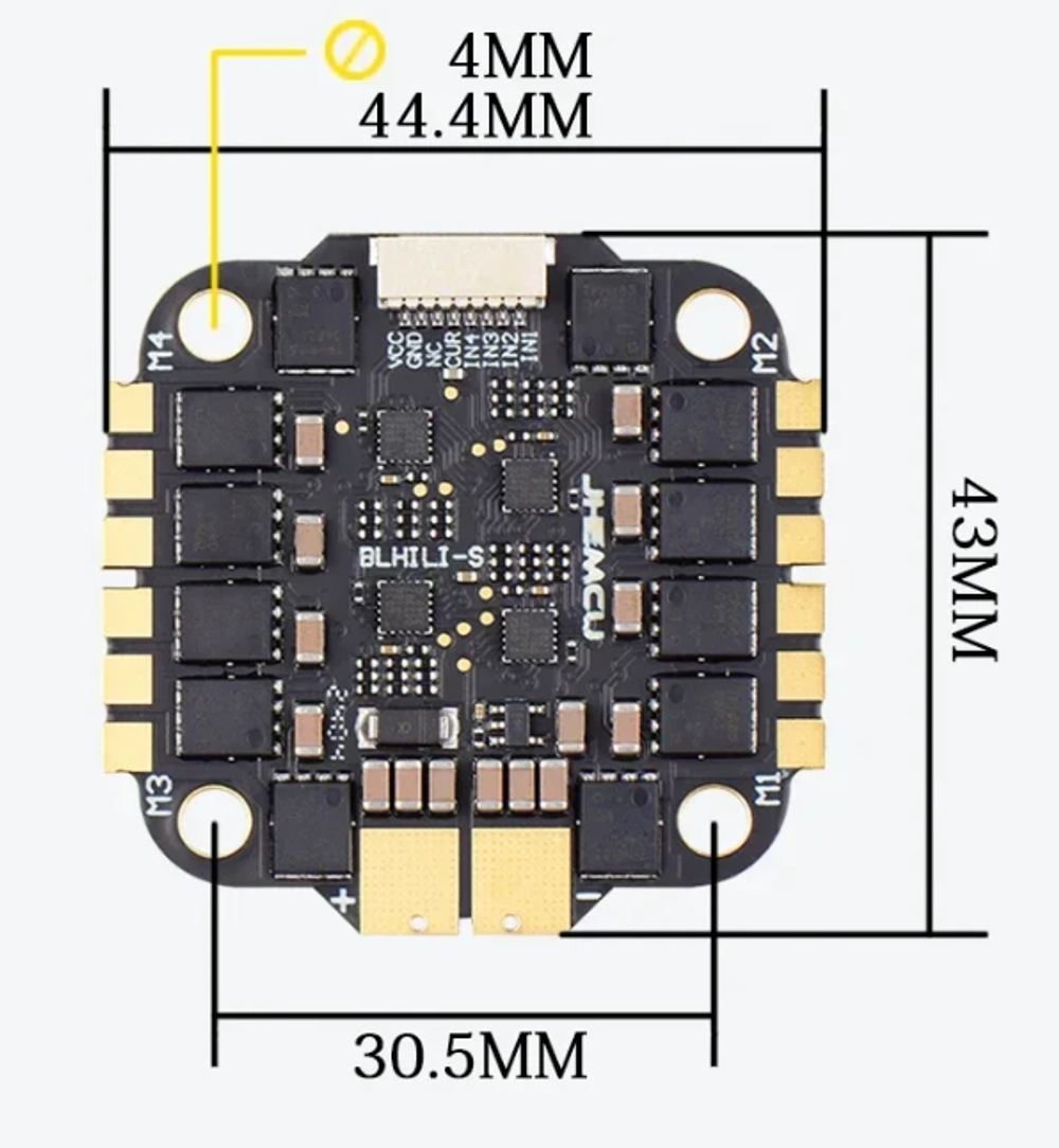 Регулятор скорости 4в1 JHEMCU RuiBet 60A BLHELI_S 6S