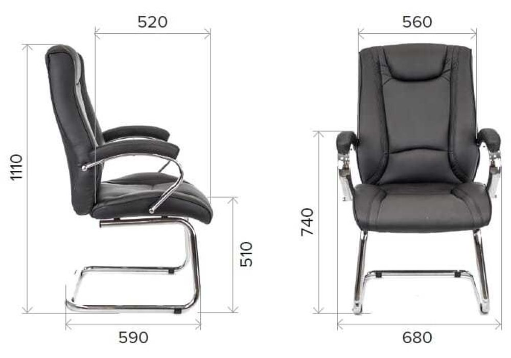 Кресло Everprof King CF Экокожа Черный