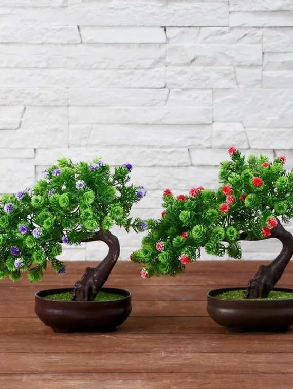 Бонсай в горшке "Деревце изгиб" 12х17 см, микс