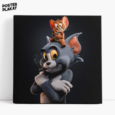 Картина для интерьера Том и Джерри / The Tom and Jerry на холсте, персонажи мультфильма, холст с печатью на подрамнике, на стену, Постер Плакат