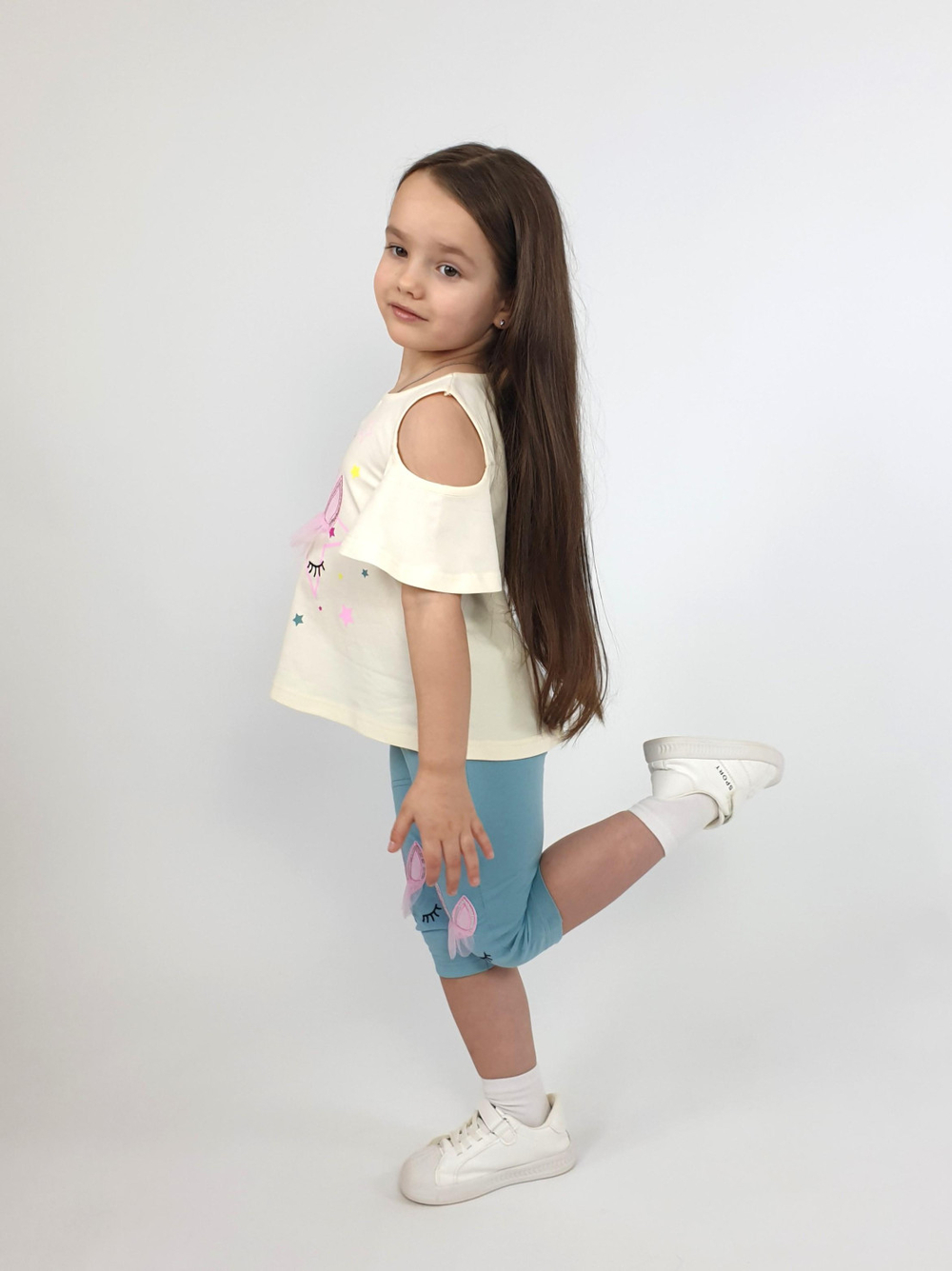 02-124-7 Комплект для девочки (джемпер+ лосины)