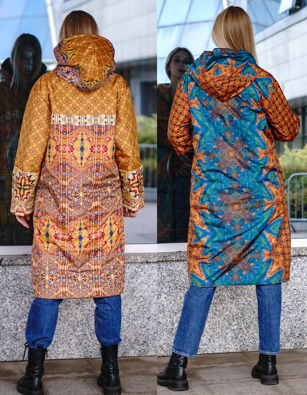 Двустороннее пальто-парка