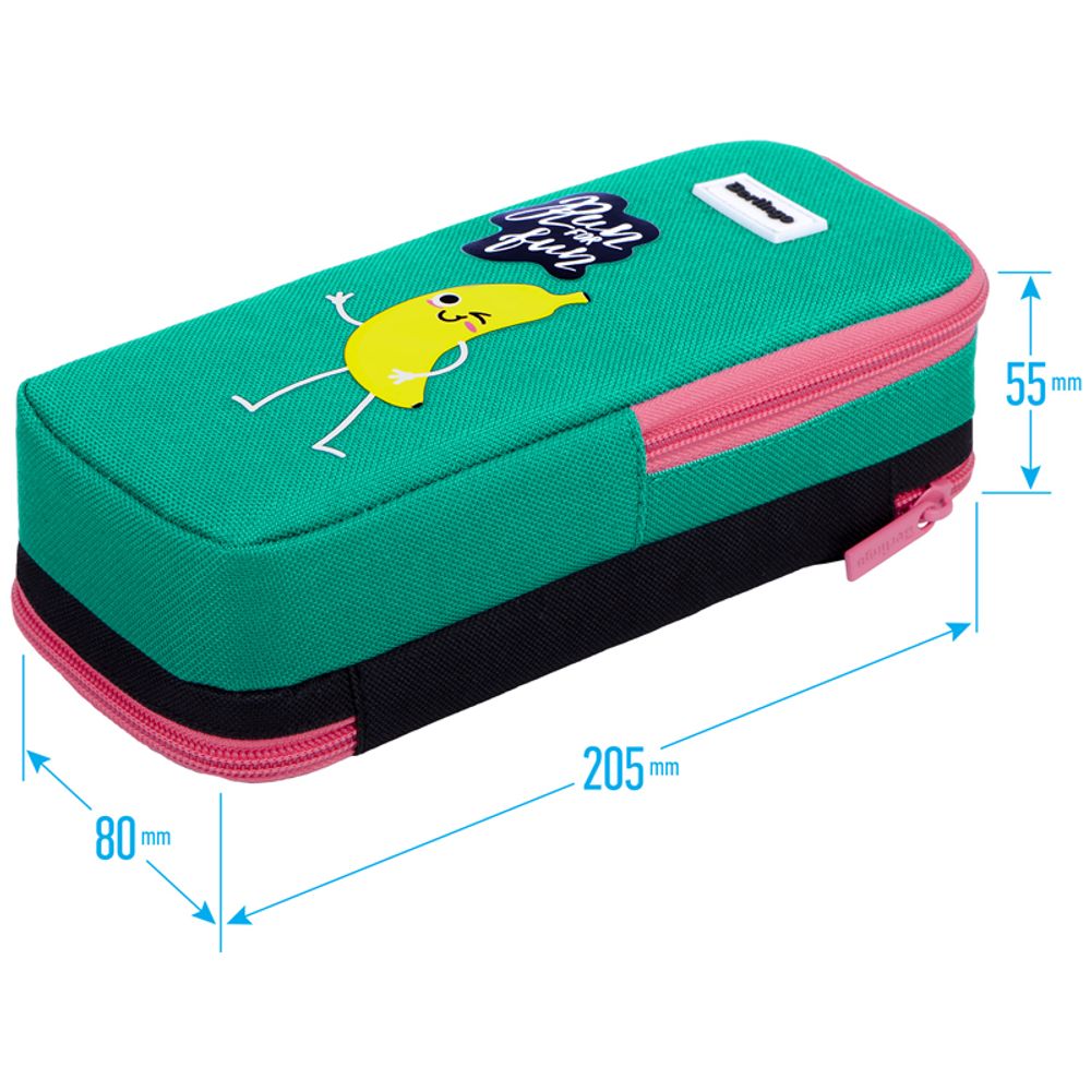 Пенал мягкий 2 отделения 205х80х55 Berlingo Run for fun, с магнитом, ткань