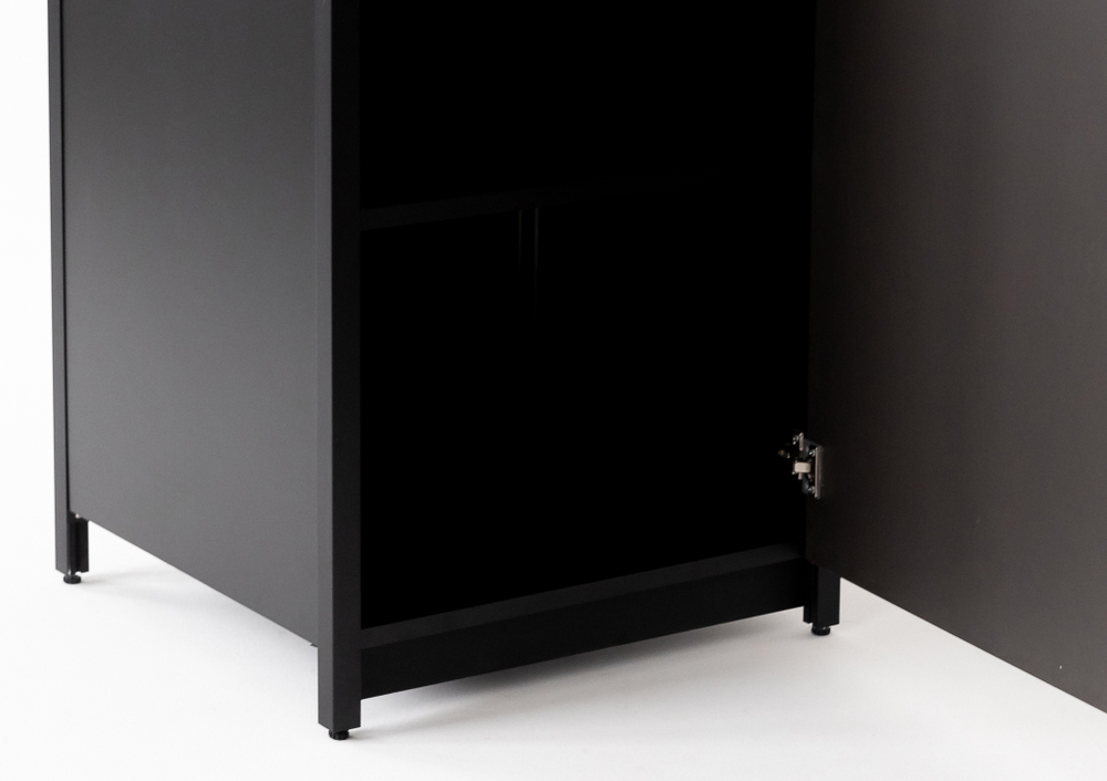 Шкаф напольный Lounge D-08, 60 см, черный/серый каспий
