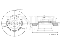 Диск тормозной передний UNIO BRD-20160
