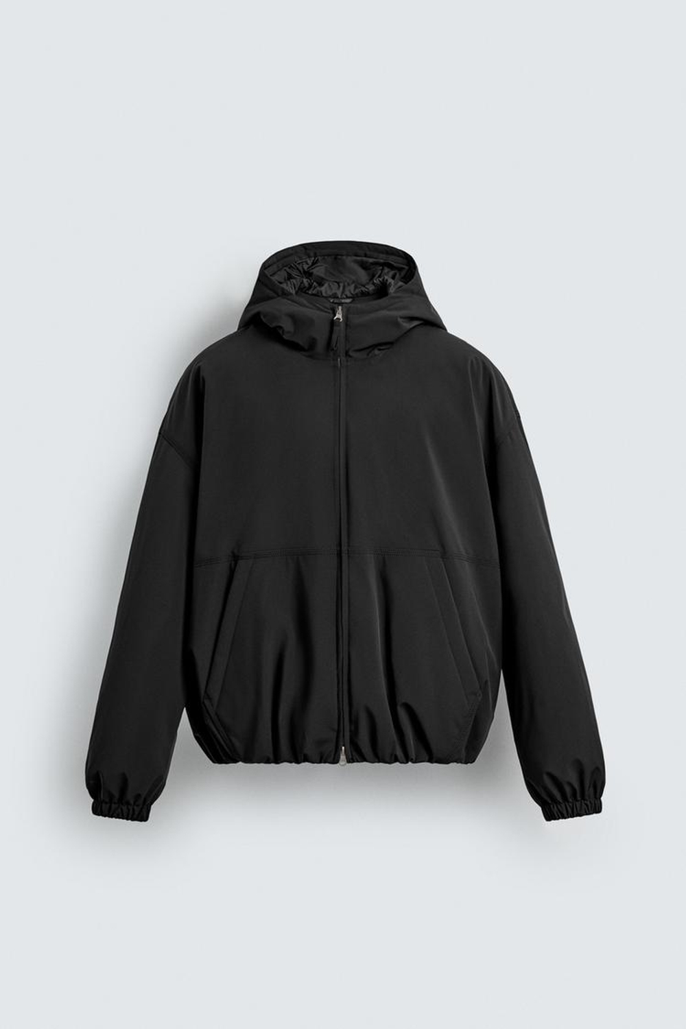 ZARA СТЕГАНАЯ КУРТКА ИЗ ВЫСОКОТЕХНОЛОГИЧНОЙ ТКАНИ, ЧЕРНЫЙ