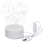 Светильник ночник «3D-I LOVE YOU» на пластиковой подставке, с включателем USB