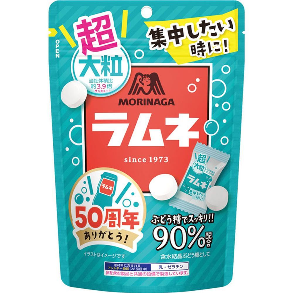 Конфеты драже Ramune Super Large Grain со вкусом лимонада, Morinaga, 60г, 1/12/72