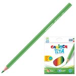 Карандаши цветные CARIOCA "Tita", 24 цвета, пластиковые, шестигранные, заточенные, европодвес, 42794