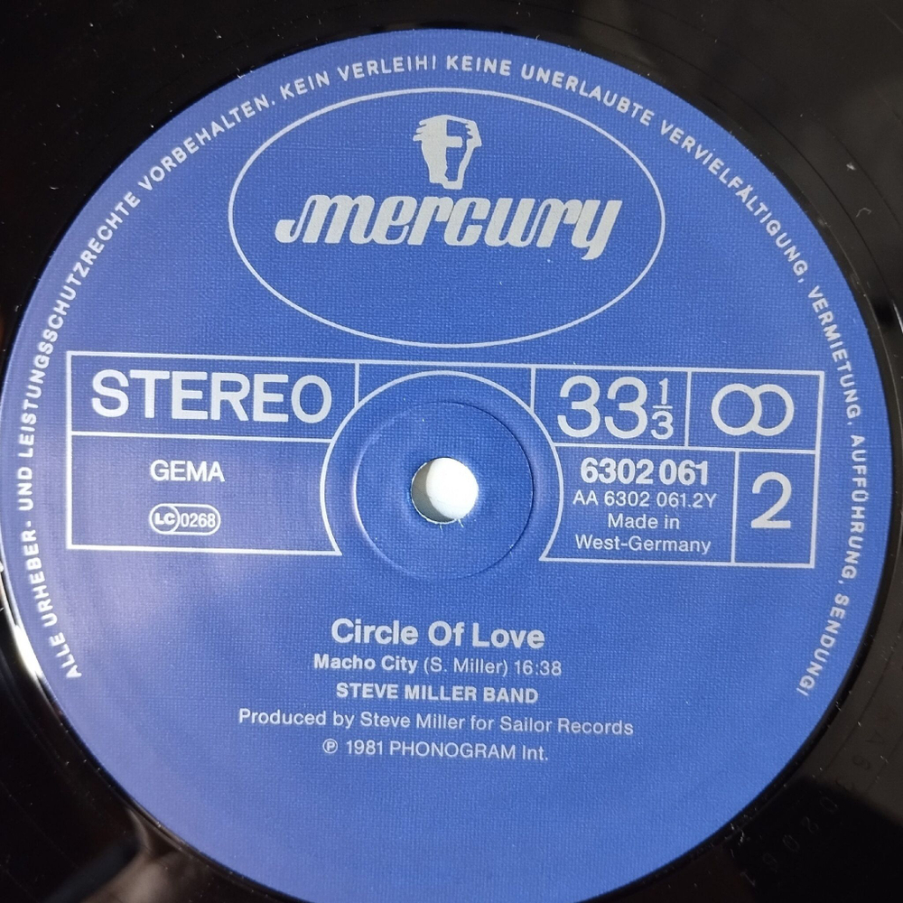 Винтажная виниловая пластинка LP The Steve Miller Band Circle Of Love (Germany 1981)