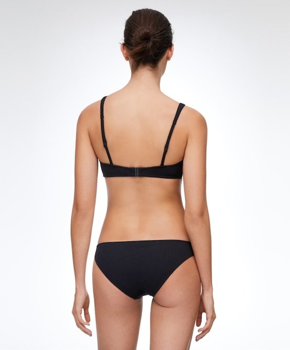 OYSHO Топ бикини халтер из ткани пике, черный