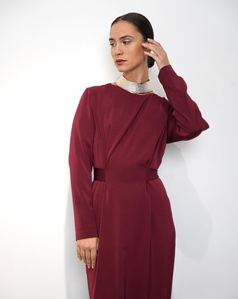 Платье "Идеально село" в винном