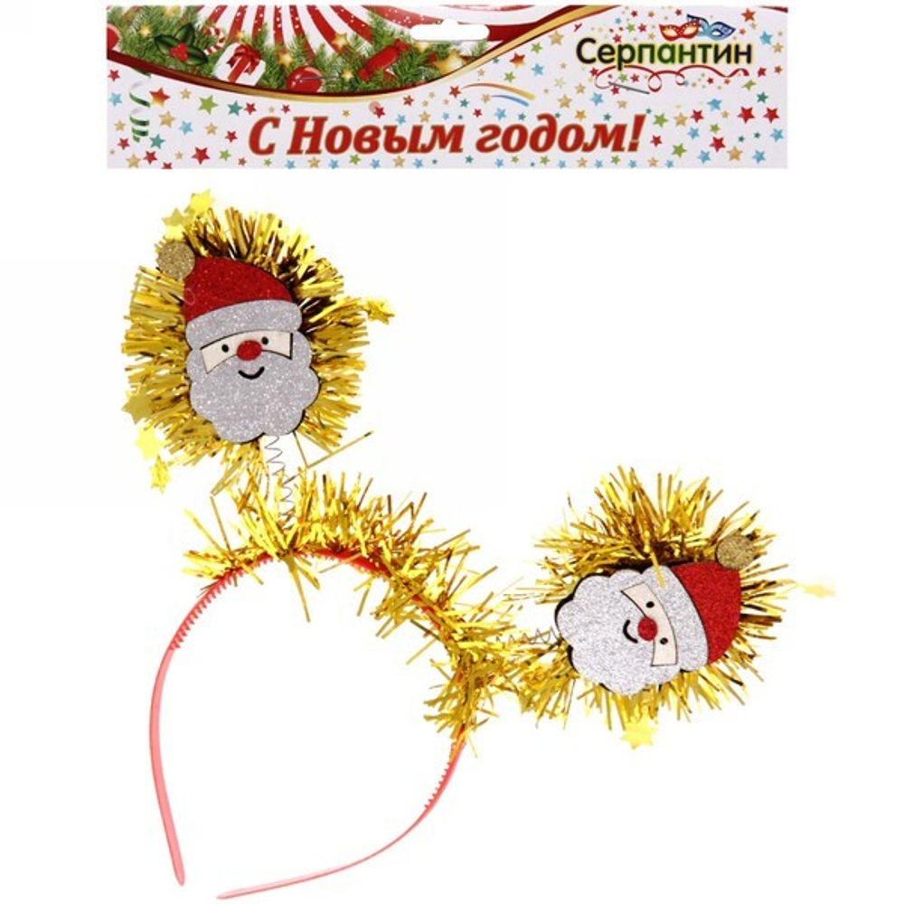 Ободок карнавальный «Дед Мороз яркий»