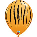 Шар латексный 28см Полоски тигр (Оранжевый)