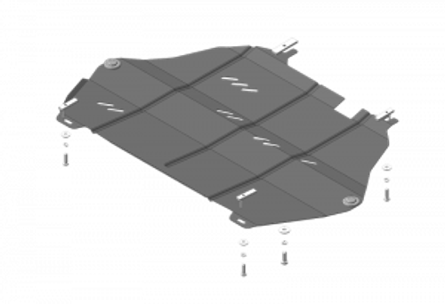Усиленная защита Motodor картера двигателя, кпп. 2 мм, сталь. для Volvo XC90 2015-н.в.,Volvo XC60 2017-н.в. арт.02621