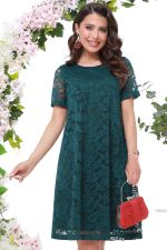 Темно-зеленое кружевное платье DStrend (Акция)