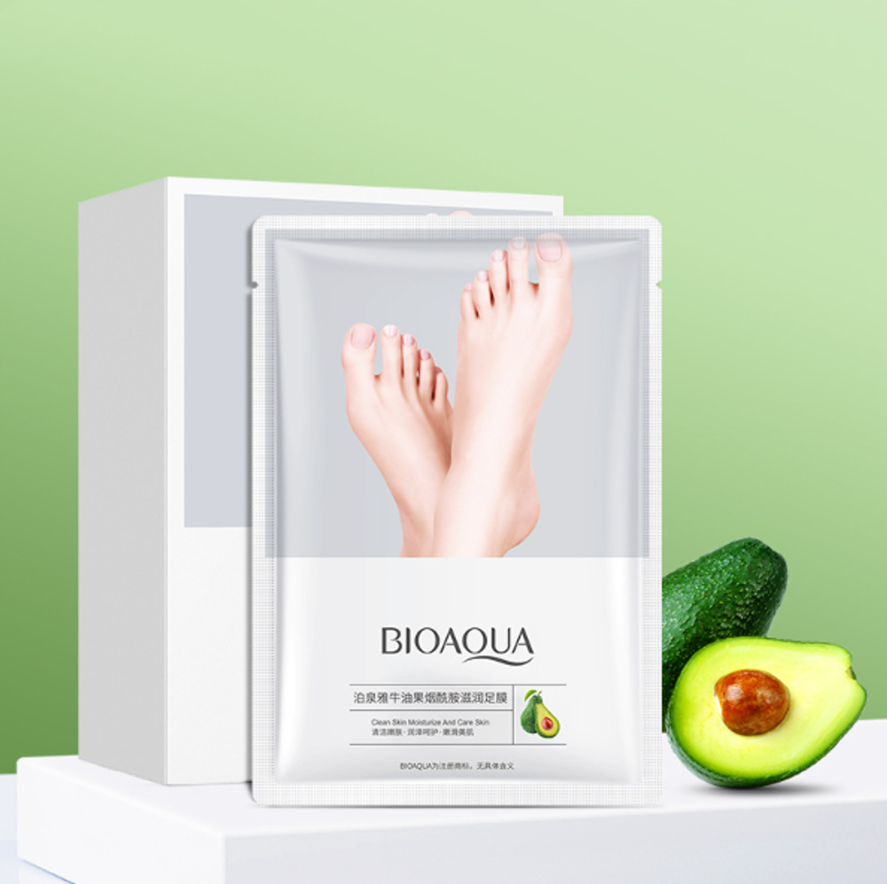 BIOAQUA Питательная маска-носочки для ног авокадо