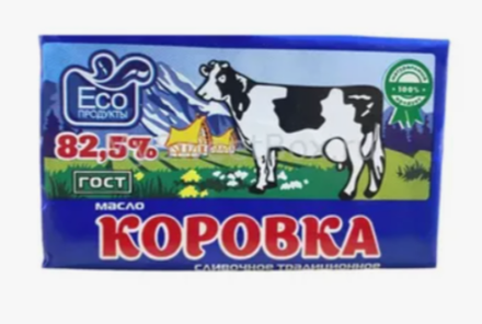 Масло сладко-сливочное несоленое "Традиционное" Коровка ГОСТ, 400 гр