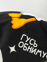Наволочка 70х70 Бязь Хлопок Гуси на чёрном фоне 1 шт.