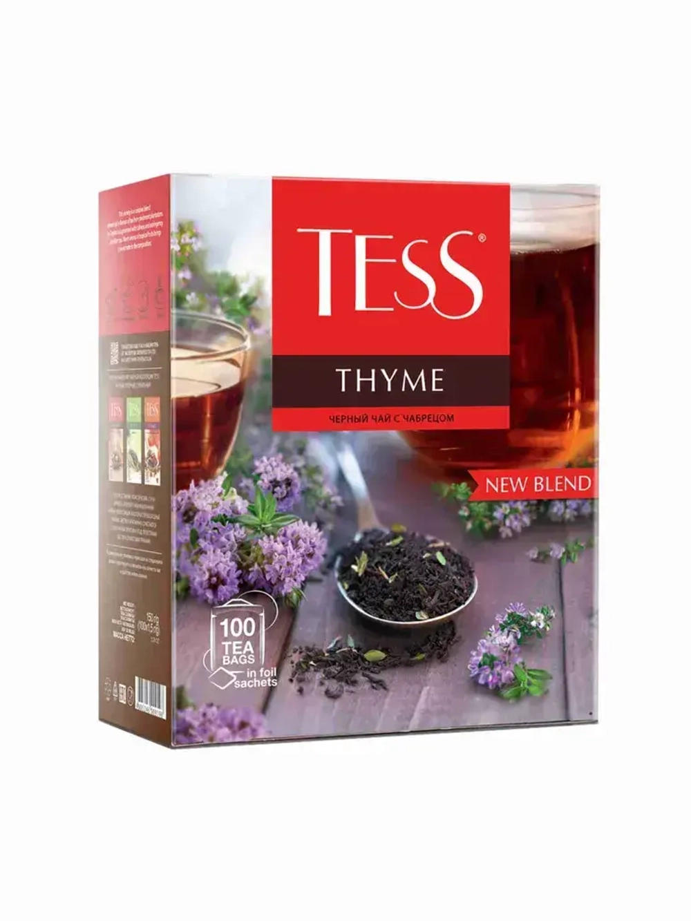 Чай в пакетиках черный Tess Thyme чабрец, 100 шт