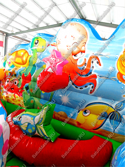 Коммерческий надувной батут "Царство морских зверей", 5*5*2.8 м