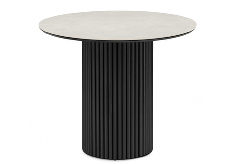 Керамический стол Woodville Барел 89 carmen light grey, черный