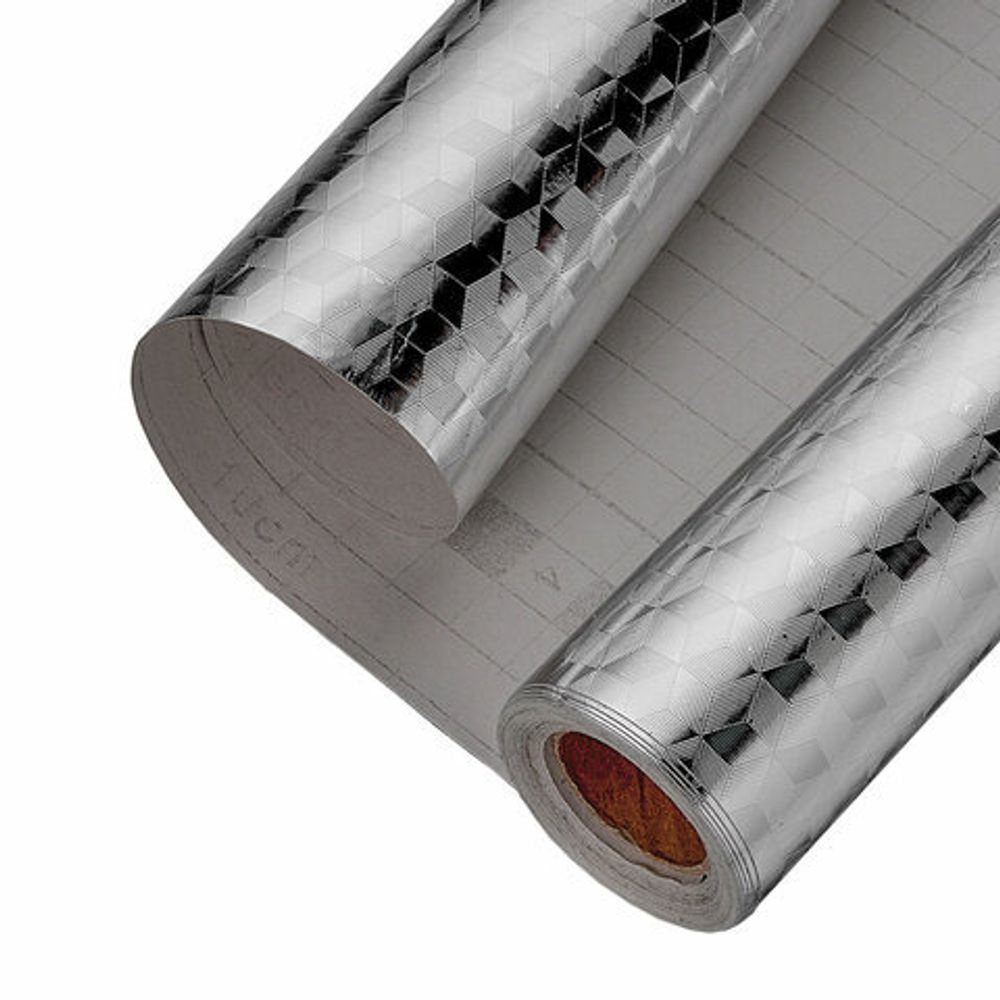 Самоклеящаяся пленка, алюминиевая фольга защитная для кухни/дома, 0,6х3 м, серебро, кубы, DASWERK, 607848