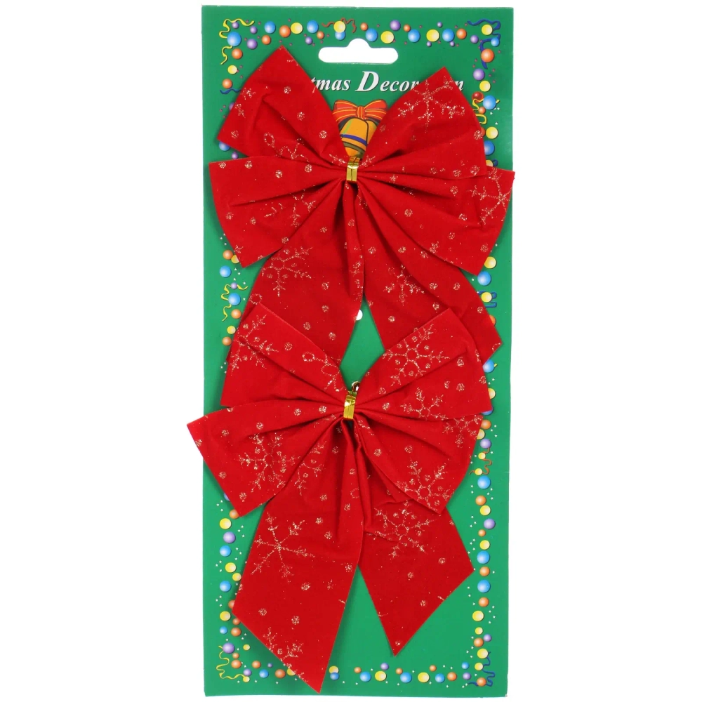 Бант на ёлку «Золотой узор» 12см (набор 2шт)