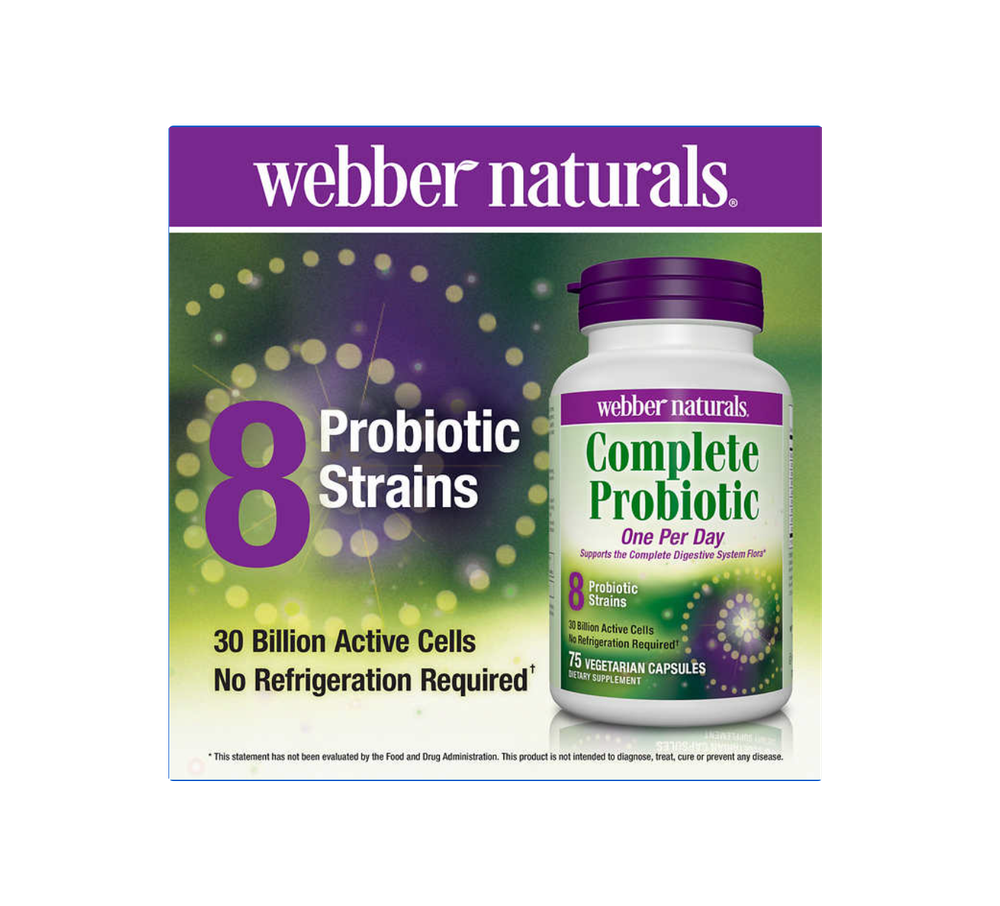 Webber Naturals Полный пробиотик, 75 вегетарианских капсул