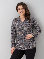 Блузка БЛ-22/черный-бежабстракция