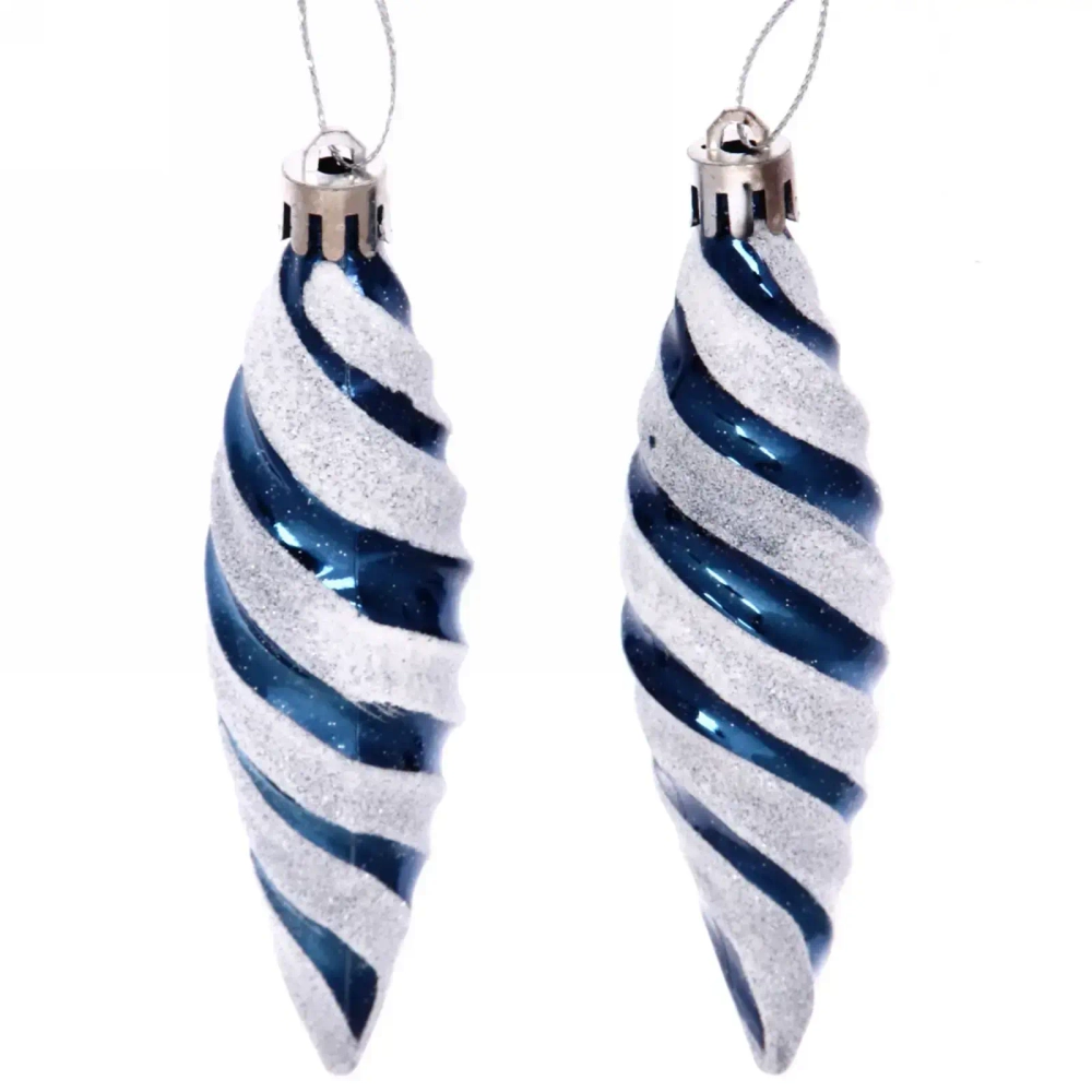 Ёлочные игрушки «Таинственное очарование» Сосульки 10 см (набор 2шт), сапфир
