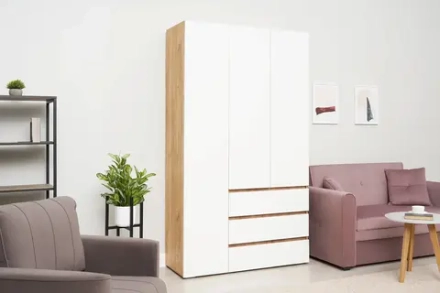 Шкаф 3-х створчатый Ирма дуб крафт золото / белый